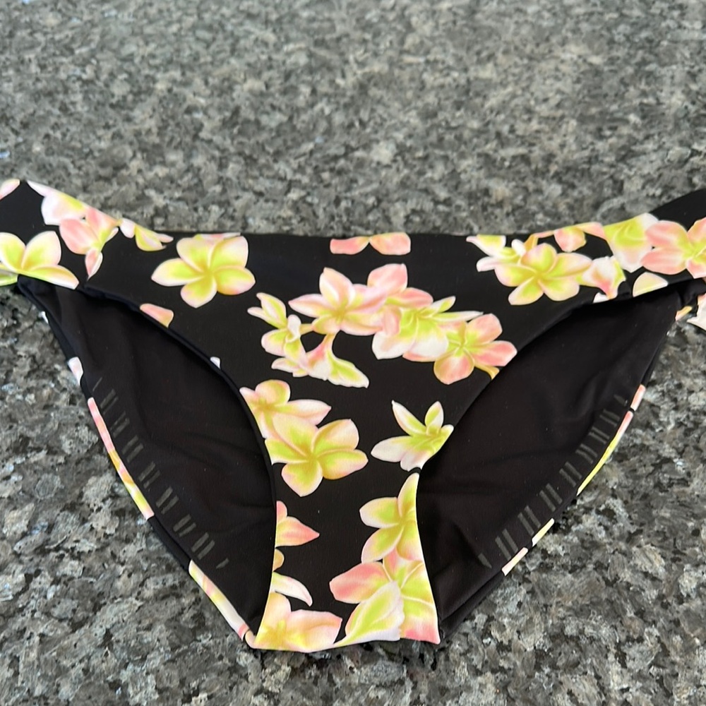 Floral Black Bikini Bottom